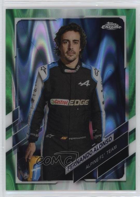 2021 Topps Chrome Formula 1 Green RayWave Refractor 67/99 Fernando Alonso 0s5s