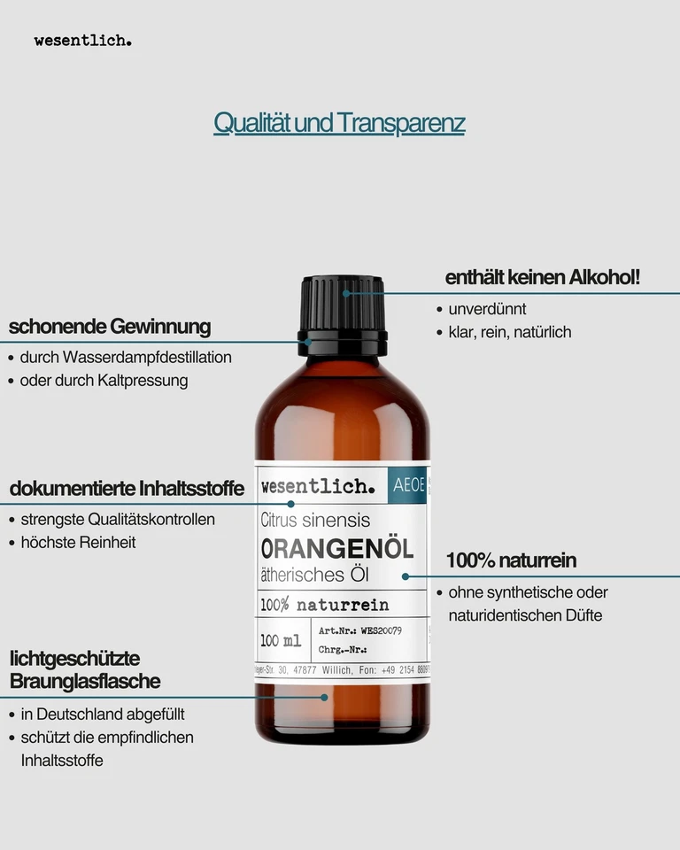 Orangenöl 100ml - ätherisches Öl von wesentlich. - 100% naturrein (Glasflasche) - Bild 4 von 4