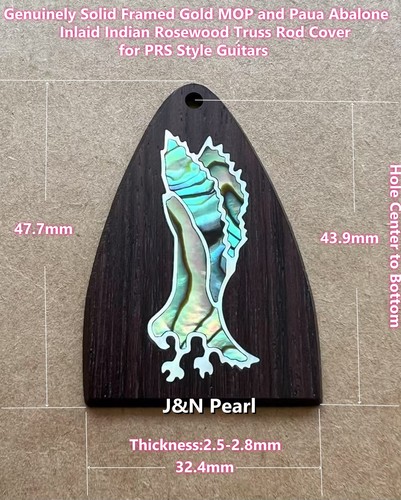 1pc Rosewood Truss Rod Cover Inlaid Framed Gold MOP & Paua Eagle Fits PRS Guitar - Picture 3 of 3