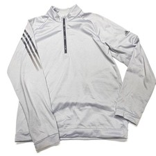 ADIDAS GOLF 3 Stripe 1/4 Zip Golf Pullover Black,Gray ADVR0807 Size S