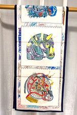 55"X13"Art Horse Heads 2 Print Pure Mulberry Crepe Silk Long Scarf140cmX35cm4-25