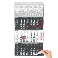 3 Monatskalender 2026 Bürokalender Wandkalender Datumsschieber Monatskalender 26