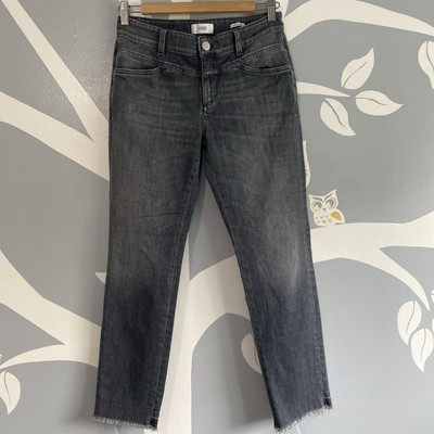 Closed PEDAL QUEEN Candiani Denim Jeans Womens 25 Stretch Raw Hem Made In Italy