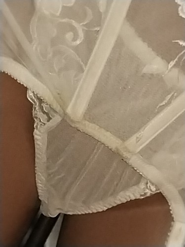 vtg V Secret Corset Garters Mesh Hi leg Panties SET NEW Floral Bride 34c /S - Picture 17 of 18