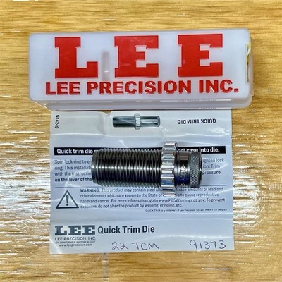 Lee Precision Quick Trim Die 22 TCM Reloading Die Handgun 91373