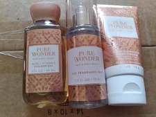 Pure Wonder Travel  Body Mist Spray, Body Cream & Shower Gel. Bath & Body Works.