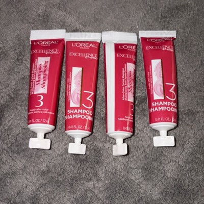 Lot Of 4 L Oreal Excellence Creme Shampoo Tubes 0.41 fl oz Each 12mL After Color