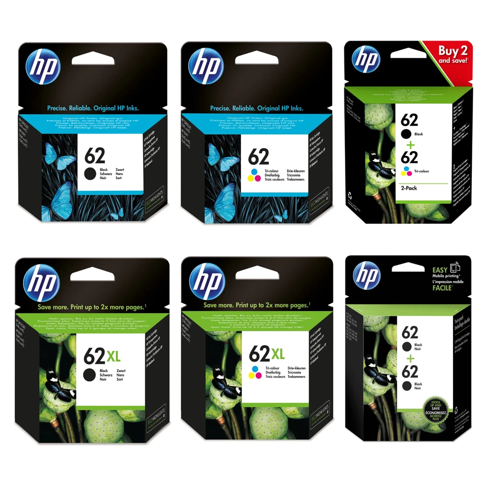 Original HP 62 für OfficeJet 200 250 5740 5742 Envy 5540 5542 5544 5545 5600 XL - Bild 1 von 1