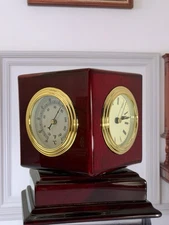 Things Remembered Desk Clock W/ Thermometer Hygrometer Photo Frame - NEW BATTERY