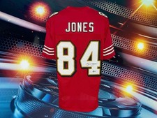 BRENT JONES AUTOGRAPHED CUSTOM SAN FRANCISCO 49ERS THROWBACK JERSEY COA BAS