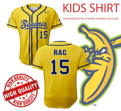 Savannah Bananas #15 RAC Baseball Jersey 3D AOP Fans Kids Youth 1R100