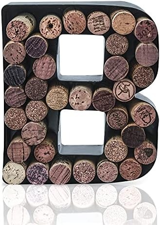 Metal Wine Cork Keepsake Letter B with Mount