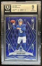 2025 Panini Phoenix Jaxson Dart Blue Lazer Prizm Rookie RC #/75 Giants BGS 9