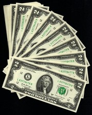 25 CONSECUTIVE UNC 2017A 2 Federal Reserve Notes