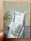 Aceo Original Painting, Abstract Chair, still life, 2.5 x 3.5, frances funnch — photo 2