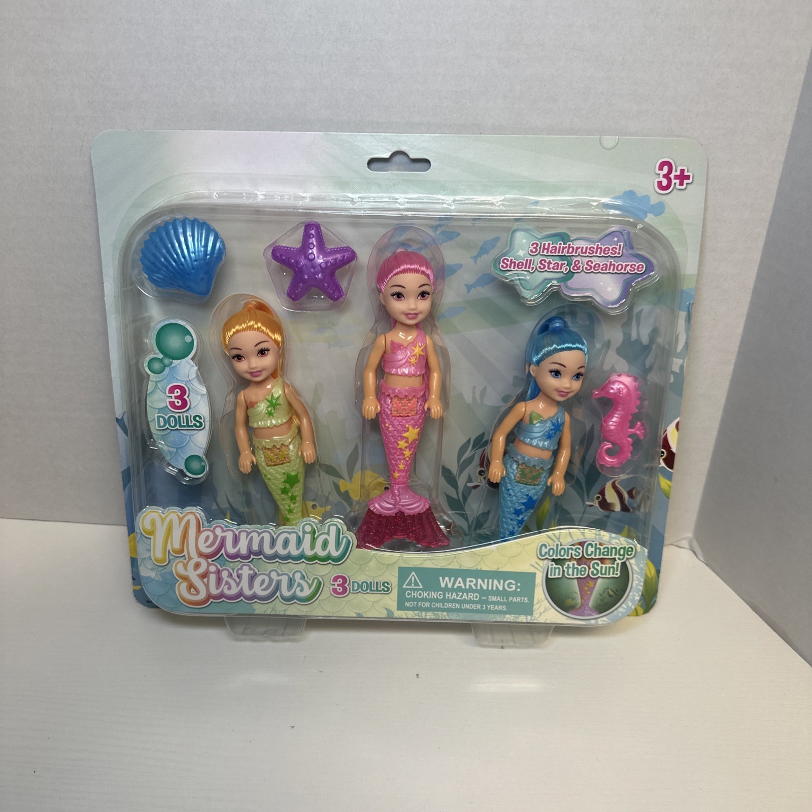 3 Color Changing 6&rdquo; Mermaid Sisters Doll Set
