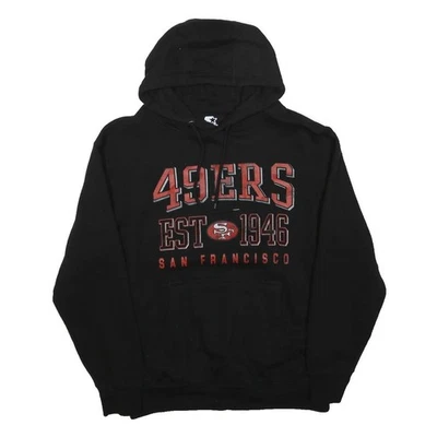 STARTER Hoodie Enfiler Homme Noir San Francisco 49ers Coton M - Photo 1/4