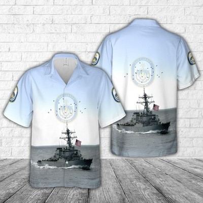 US Navy USS Carney DDG 64 Hawaiian Shirt