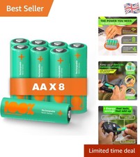 Sustainable Rechargeable NiMH AA Batteries - 8 Pack for Long-lasting Power 2.62 per battery