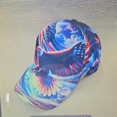 USA Patriotic Eagle Baseball Cap Adjustable Men Multicolor Animal Print