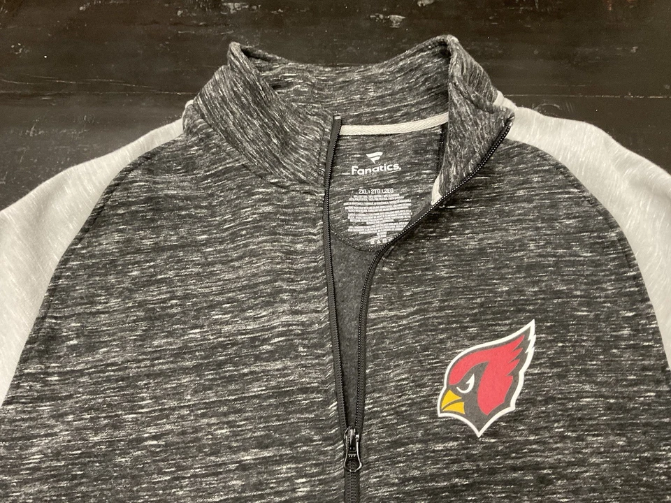 Chaqueta Arizona Cardinals Para Hombres 2XL Gris Cremallera Completa NFL Fanáticos Sudadera Usada en Excelente Condición Foto 3 de 4