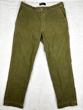 Vintage Polo Ralph Lauren Corduroy Pants Mens 36x32 Green Slim Tapered Preppy