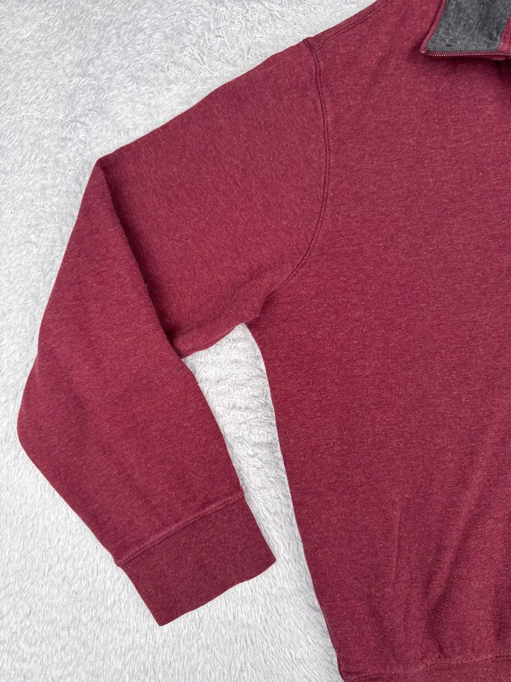 Suéter Polo Ralph Lauren Adulto Médio Vermelho 1/4 Zíper Decote Simulado Manga Longa LEIA - Imagem 3 de 4