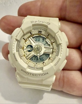 Casio Baby-G BA110GA 5338  Analog Digital Display White Resin Strap WORKS GREAT