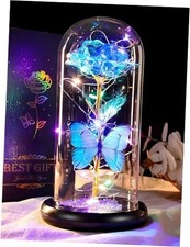 Birthday Gifts for Women Blue Rose Eternal Flower Light Up Rose in A-blue