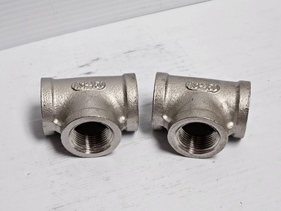 Lot of 2 ASP 304 SS Stainless Tee T Fitting 1'' Npt 150 SP114