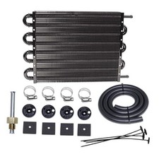 Transmission Oil Cooler Kit, Aluminium alloy Radiator with 5/16" 8 Pass Black