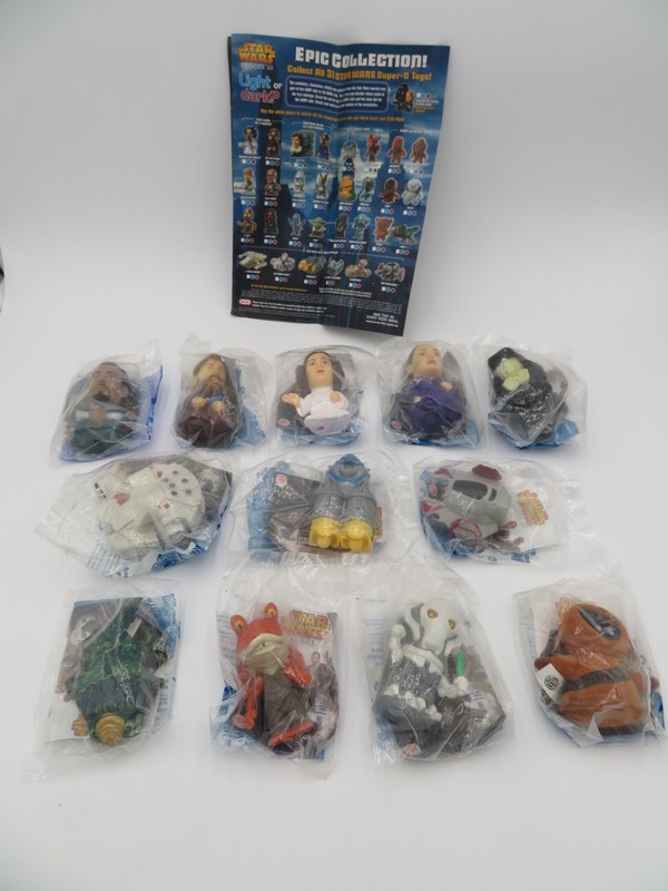 (11) NEW SEALED 2005 Burger King STAR WARS Ep. 3 Revenge Sith Happy Toys Lot + 1