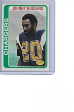 1978 Topps Johnny Rodgers Rookie San Diego Chargers Football Card #63. rookie card picture