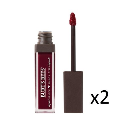 Lot of TWO Burt's Bees Gloss liquid Lipstick 832 Mauve Meadow NEW Free Shipping