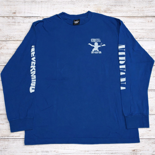 Vintage Nirvana Nevermind UK Tour 1991 Long Sleeve 90s Band XL T-Shirt REPRINT - Image 1