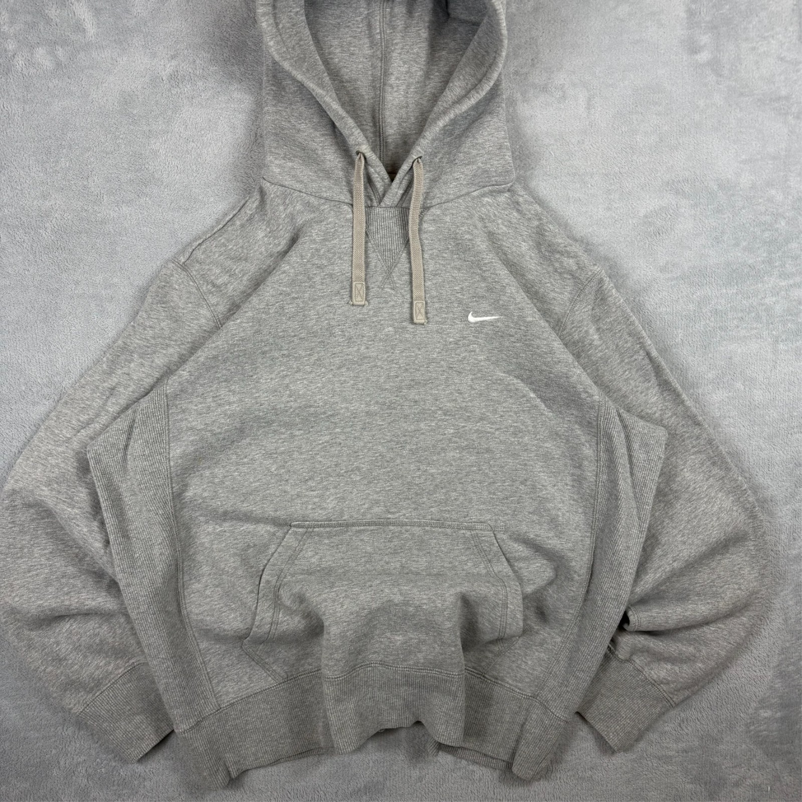 Vintage Nike Athletic Dept 2000's Y2K Grey Mini Swoosh Oversized Large Hoodie image 3