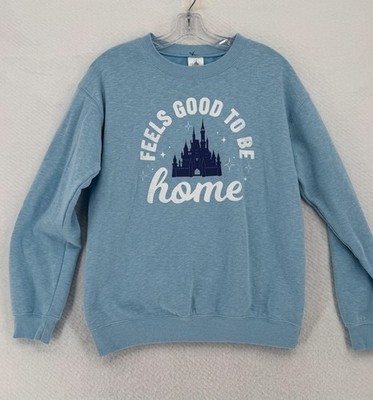 Disney Light Blue Castle Feels Good To Be Home Graphic Sweatshirt Sz S