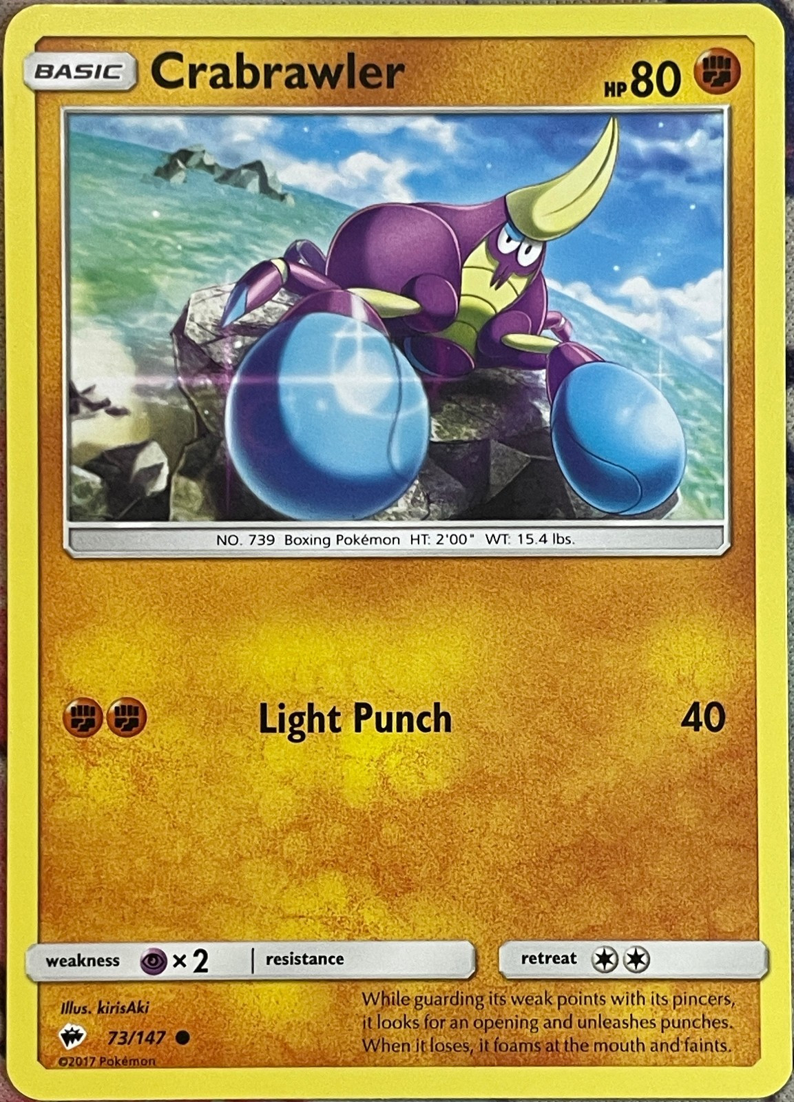 Crabrawler - 73/147 - Burning Shadows Pokemon 2017