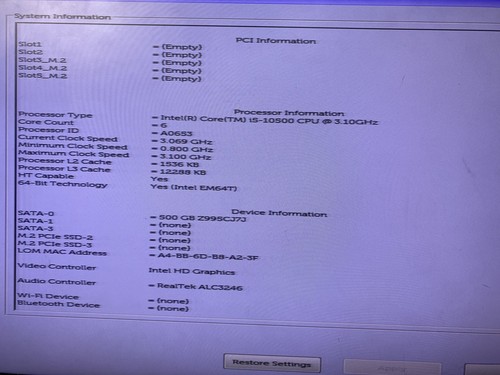 Dell Precision 3440 Intel Core i5-10500 3.1GHz 8GB RAM 500GB HDD NO OS Good - Bild 3 von 7