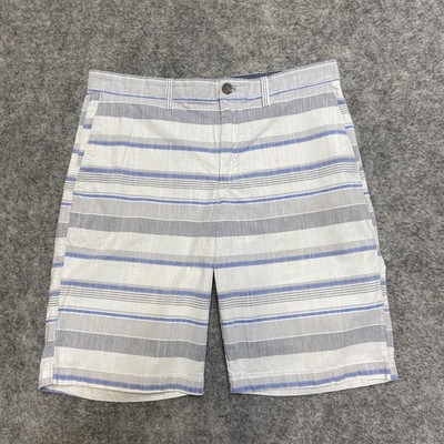 Banana Republic Emmerson Shorts Men's Size 33 Gray and Blue Striped Shorts