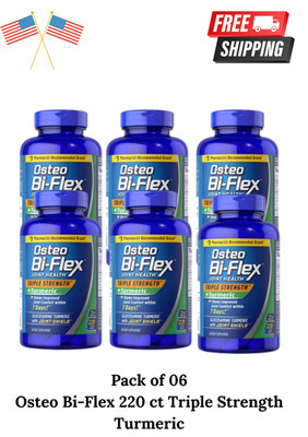 6 Pack Osteo Bi-Flex Triple Strength Joint Health + Turmeric 220 Ct Each