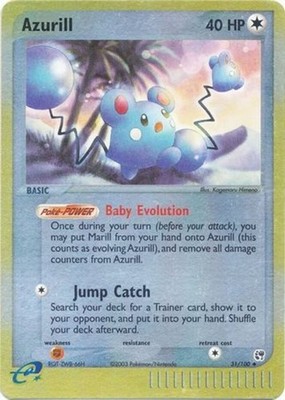 Damaged Azurill - 31/100 - Uncommon - Reverse Holo Pokemon Sandstorm
