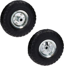 10" Pneumatic Sack Truck/Trolley/Garden Cart Wheel (Pair) TE368
