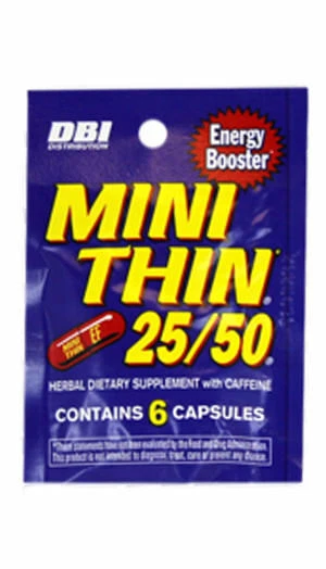 Mini Delgado 25/50 25 50 Energía - 20 PACKS - Dieta Herbal Cafeína Paquete de 6 Cápsulas Foto 2 de 4