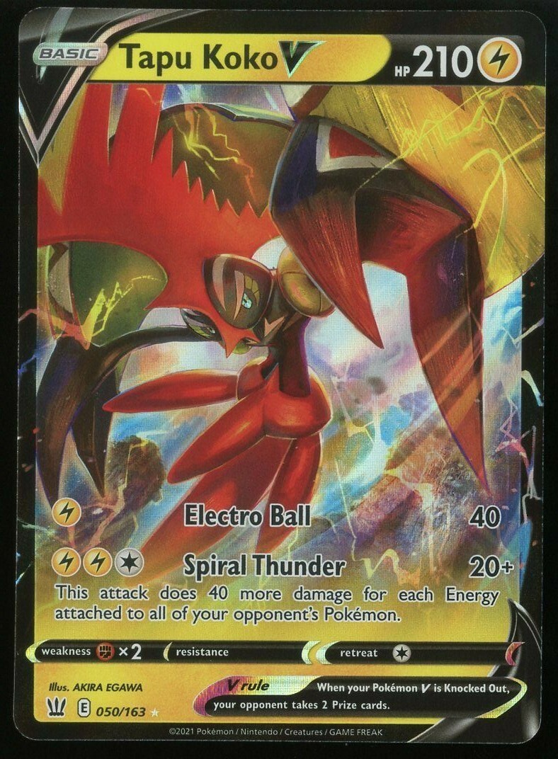 版画 peco pocon Tapu Koko Vmax 051/163 Battle Styles Ultra Rare NM Pokemon