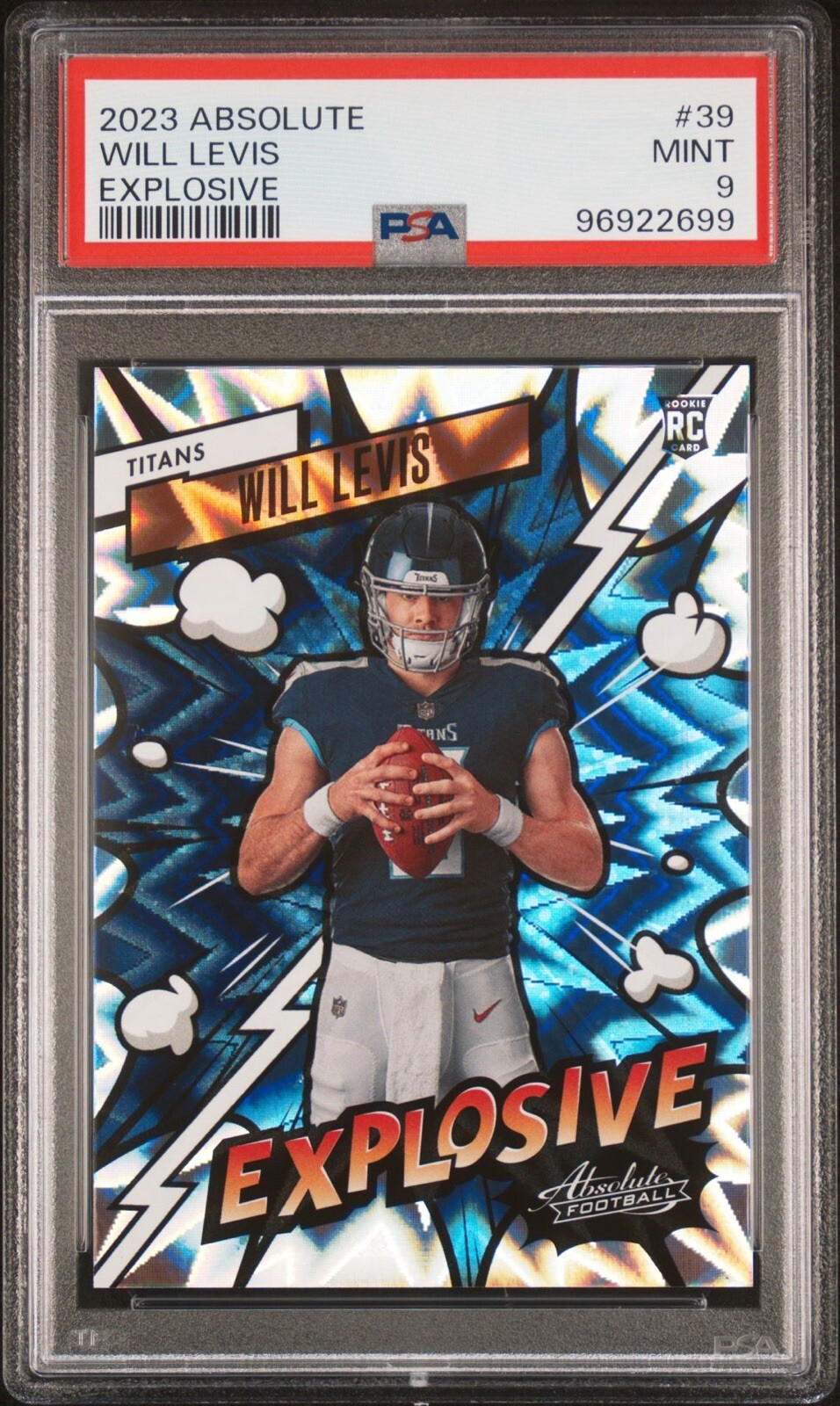 2023 Panini Absolute Will Levis Explosive Rookie Card PSA 9 - Tennessee Titans