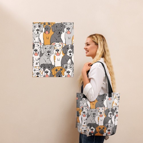 Great Dane Dog Retro Tote Shopping Library Bag Pool Tote Gift - Picture 5 of 18