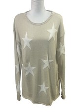 Belle Beach by Kim Gravel Star Pullover Sweater Cream/San Bar XS A602620
