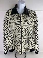 Marshall Rousso Vintage Size L Zebra Print Sparkly Full Zip Jacket Las Vegas