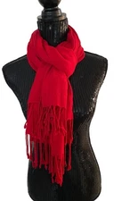 Scarf Red 100% Rayon Women’s 62” Long 24” Width